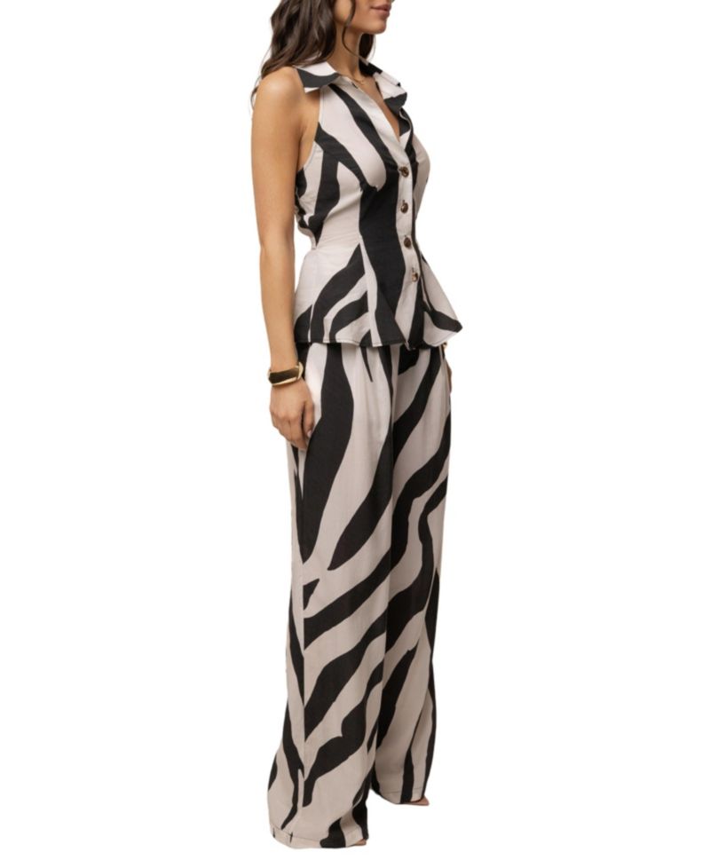Women's Zebra Tailored Halter Top