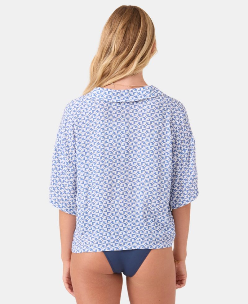 Juniors' Hazy Dazy Crop Button-Up Swim Shirts