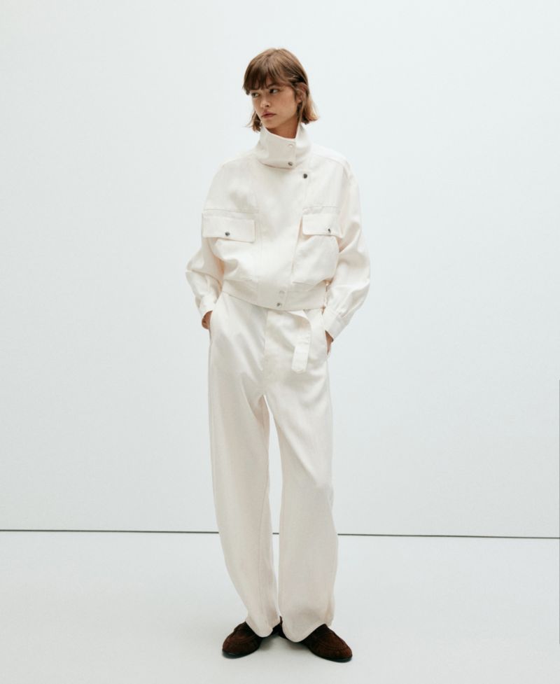 Women's Oversized Funnel-Neck Bomber Jacket