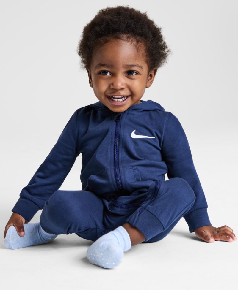 Baby Boys' Hooded Long-Sleeve Coverall