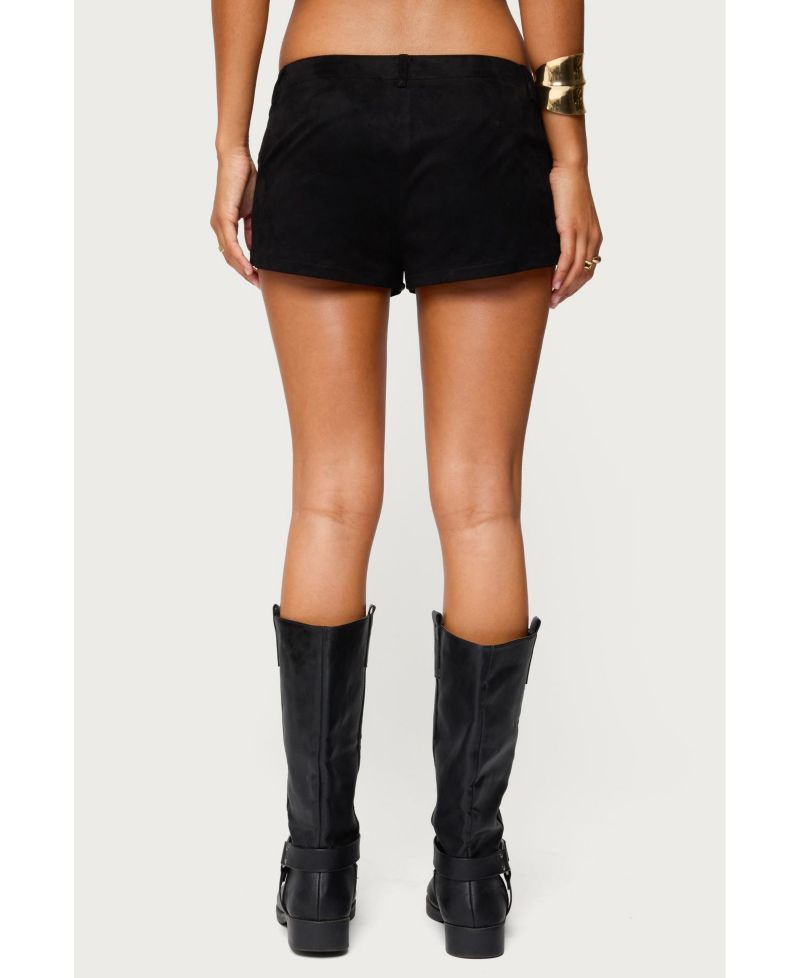 Women's Studded Faux Suede Micro Shorts