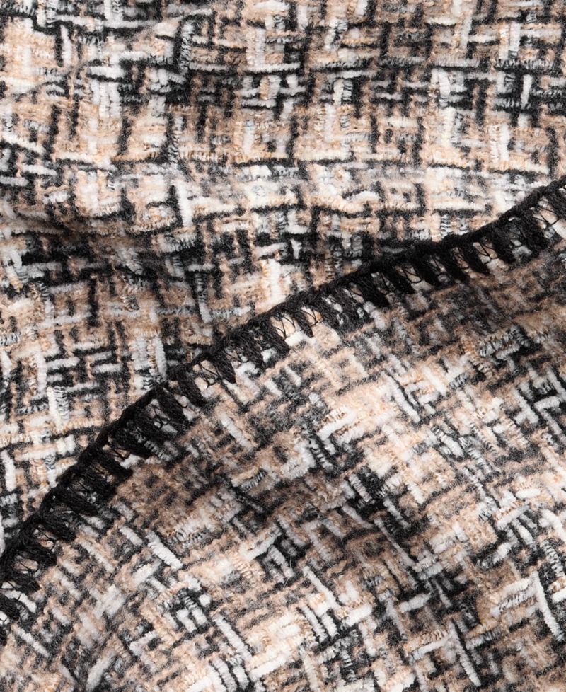 Women's Chenille Space-Dye Triangle Black Wrap Scarf