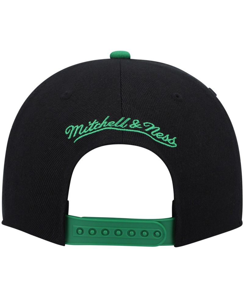 Men's Black and Kelly Green Boston Celtics Hardwood Classics Snapback Hat