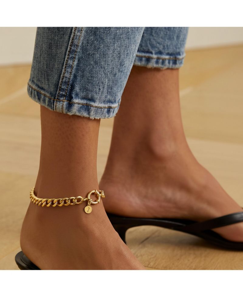 Plated Stainless Steel Curb Chain Bracelet & Anklet