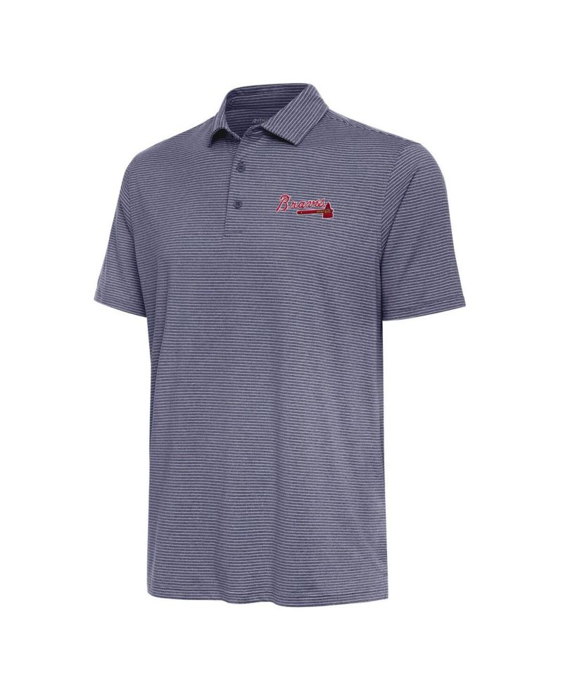 Men's Heather Navy Atlanta Braves Scheme Polo Shirt