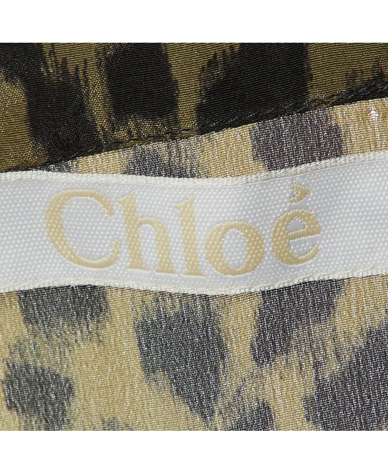 Women's Animal Print Silk Tie-Cuff Blouse