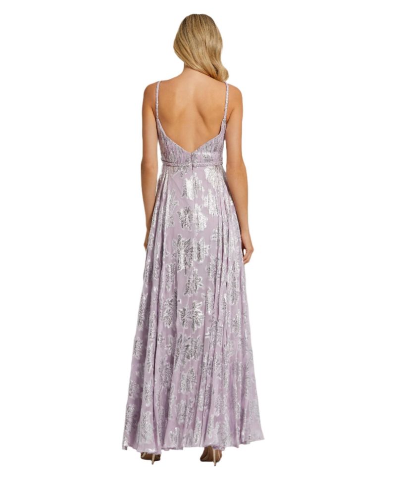 Women's Braided Strap Ruched Top Gown