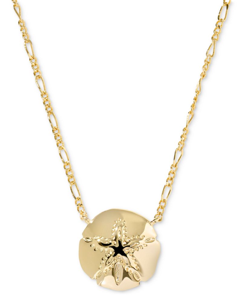 Sand Dollar Short Pendant Necklace, 17-2/5" + 3" extender