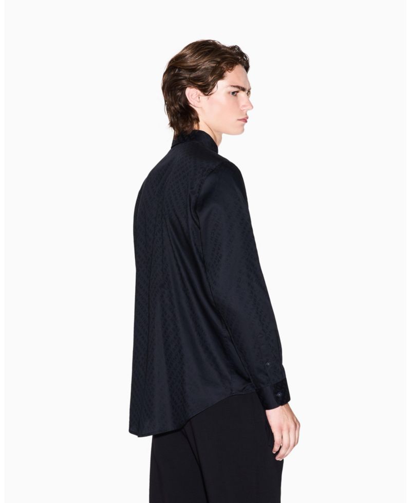 Men's Allover Logo Jacquard Woven Shirt