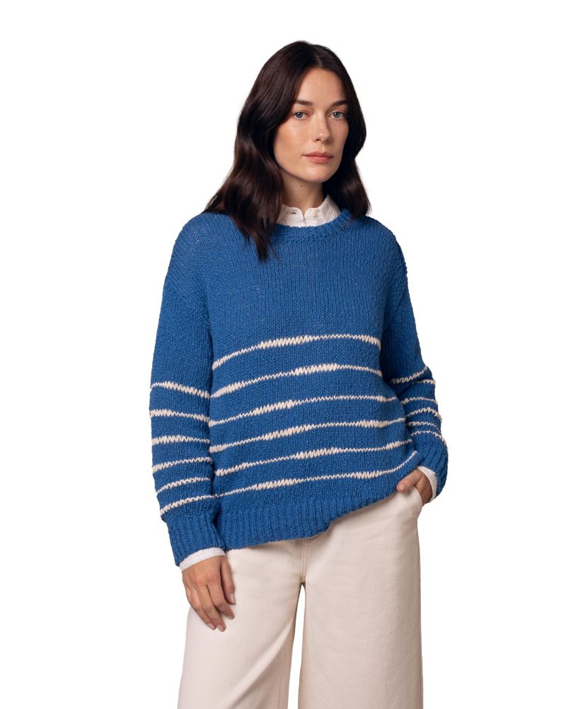 Women's Long Sleeve Drop Stitch Breton Sweater