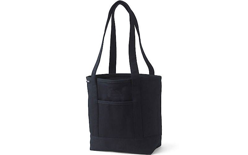 Medium 5 Pocket Open Top Long Handle Canvas Tote Bag