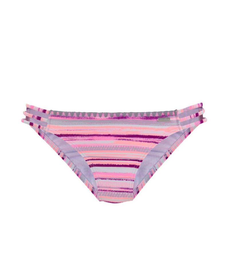 Women's Printed Strappy Classic Bikini Crochet Low-Rise Swim Bottom