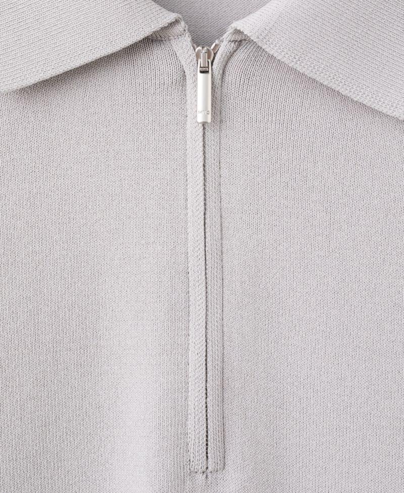 Men's Knitted Zip Polo Shirt