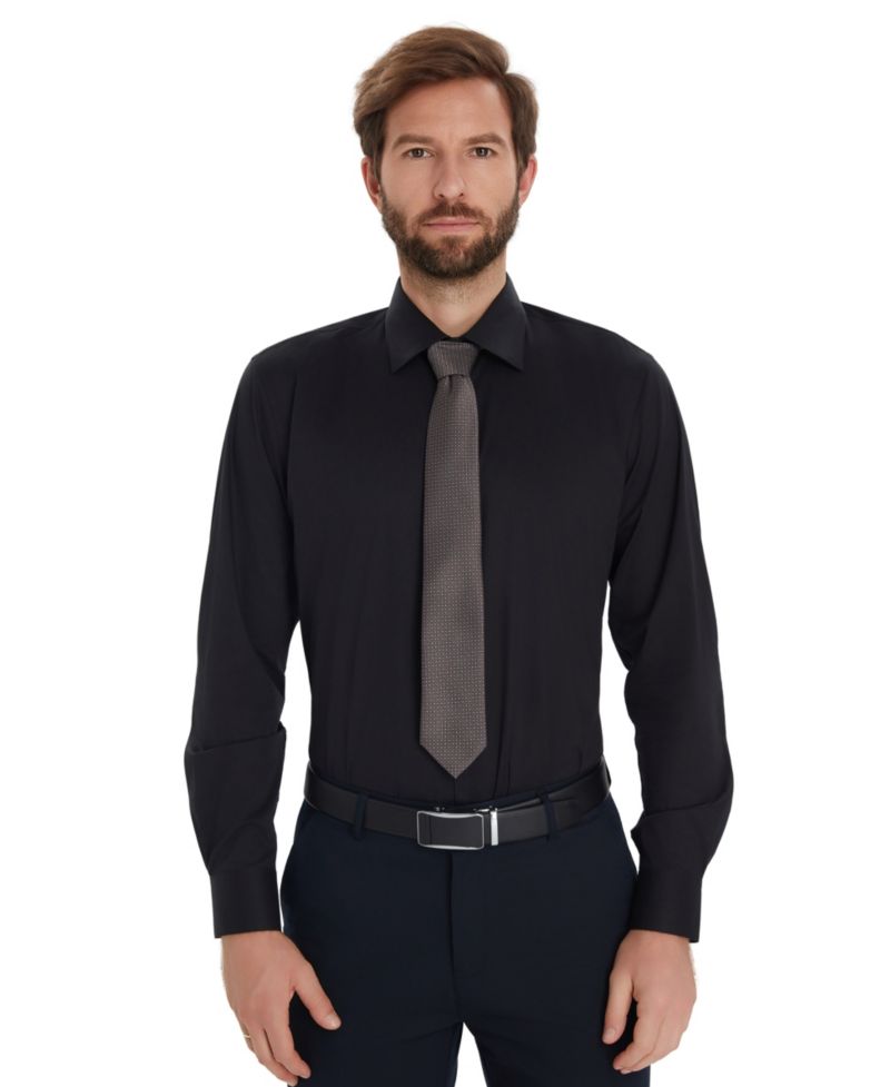 Men's Solid Slim-Fit Dress Shirt