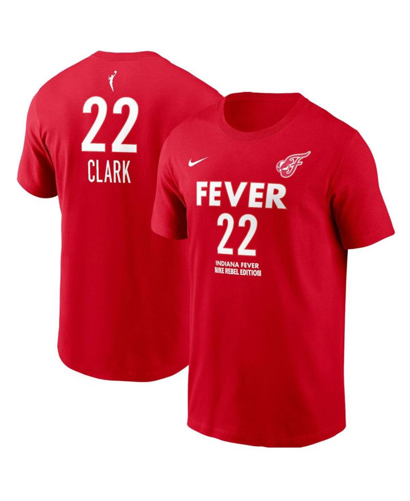 Men's and Women's Caitlin Clark Red Indiana Fever 2024 WNBA Draft Rebel Edition Player Name & Number T-Shirt