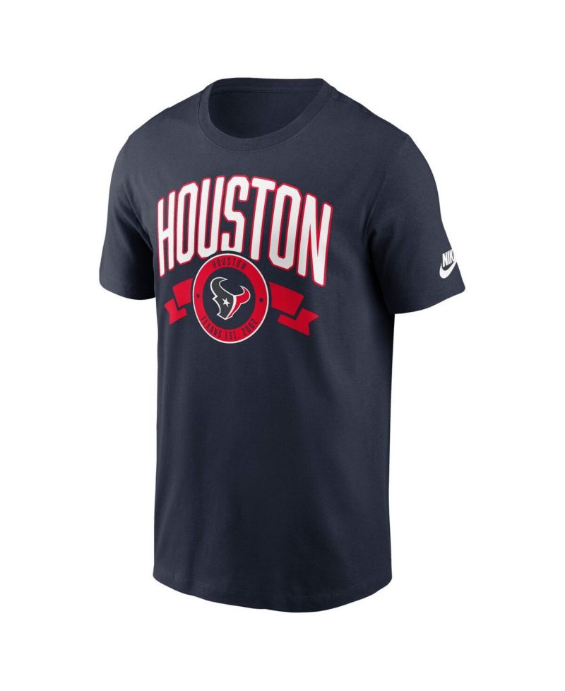 Men's Navy Houston Texans Rewind Front and Back Hit Essential T-Shirt