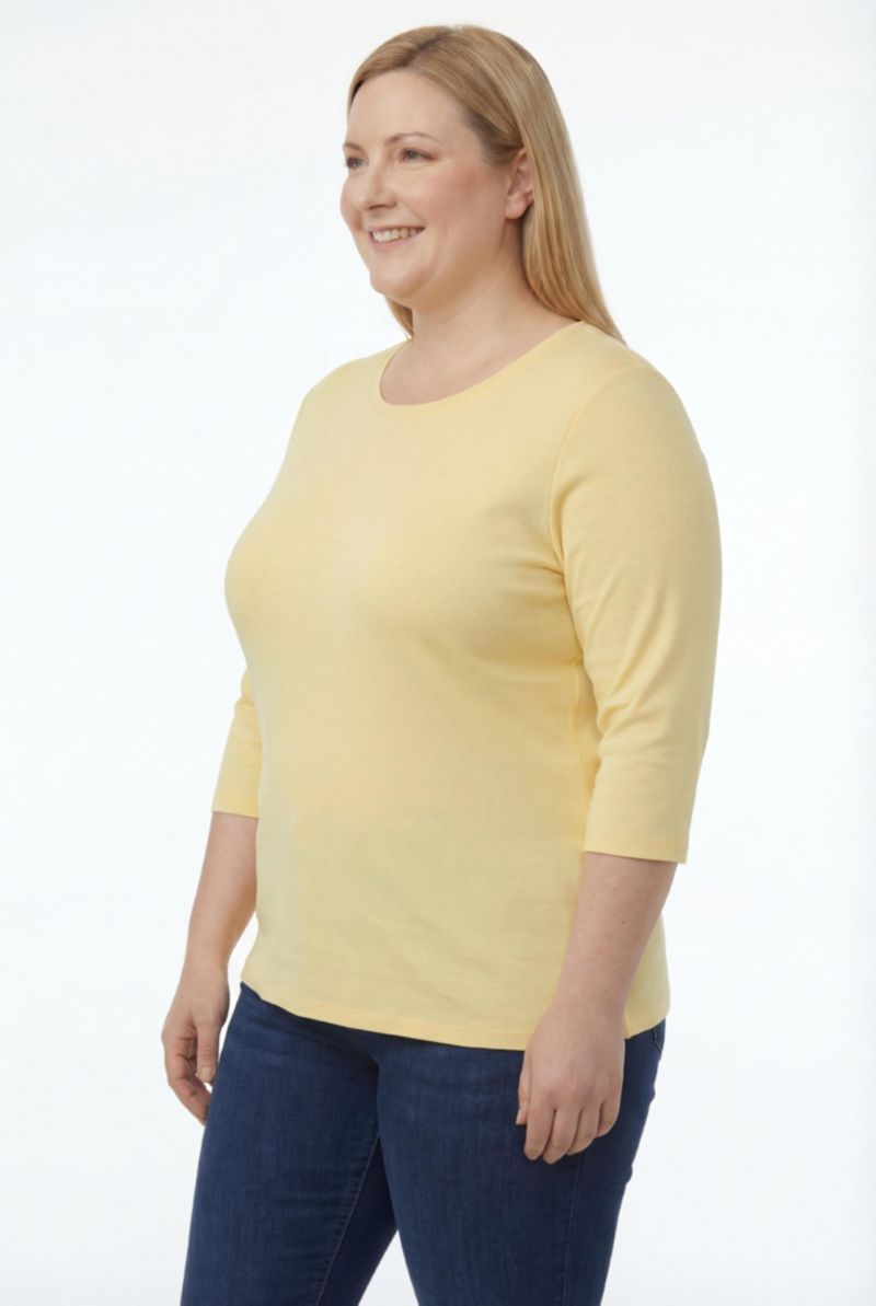Women's Within Perfect Three-Quarter Sleeve V-Neck Tunic