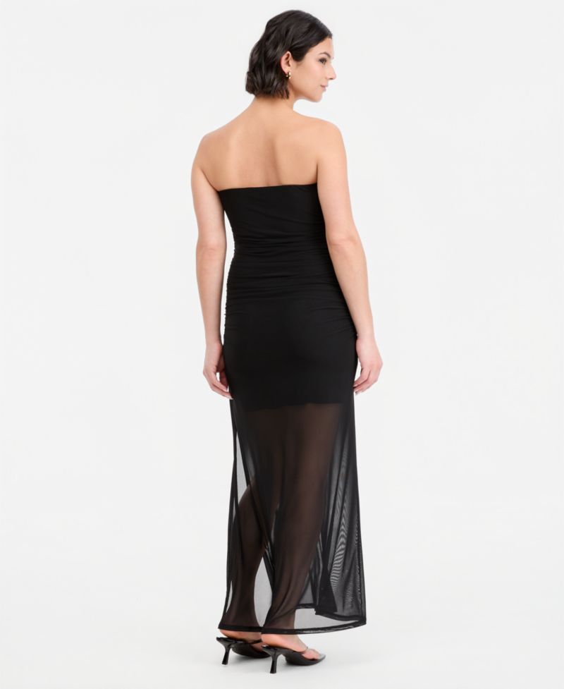 Women's Hardware-Trim Strapless Ruched Dress