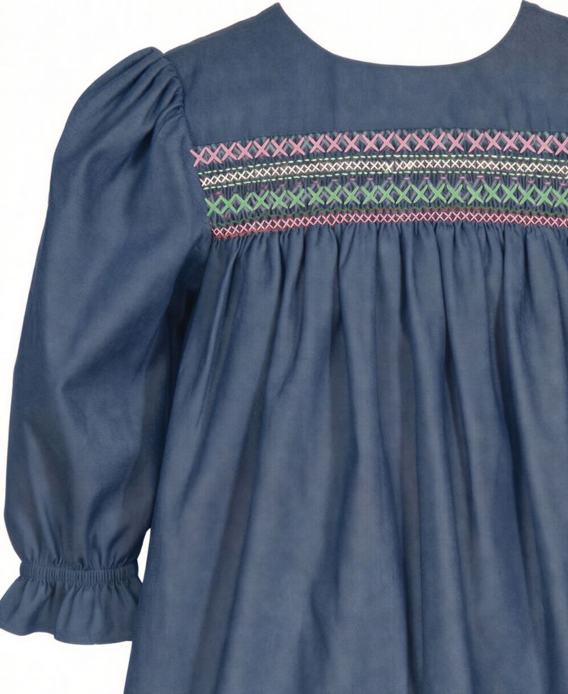 Baby Girls' Long-Sleeve Embroidered Float Dress
