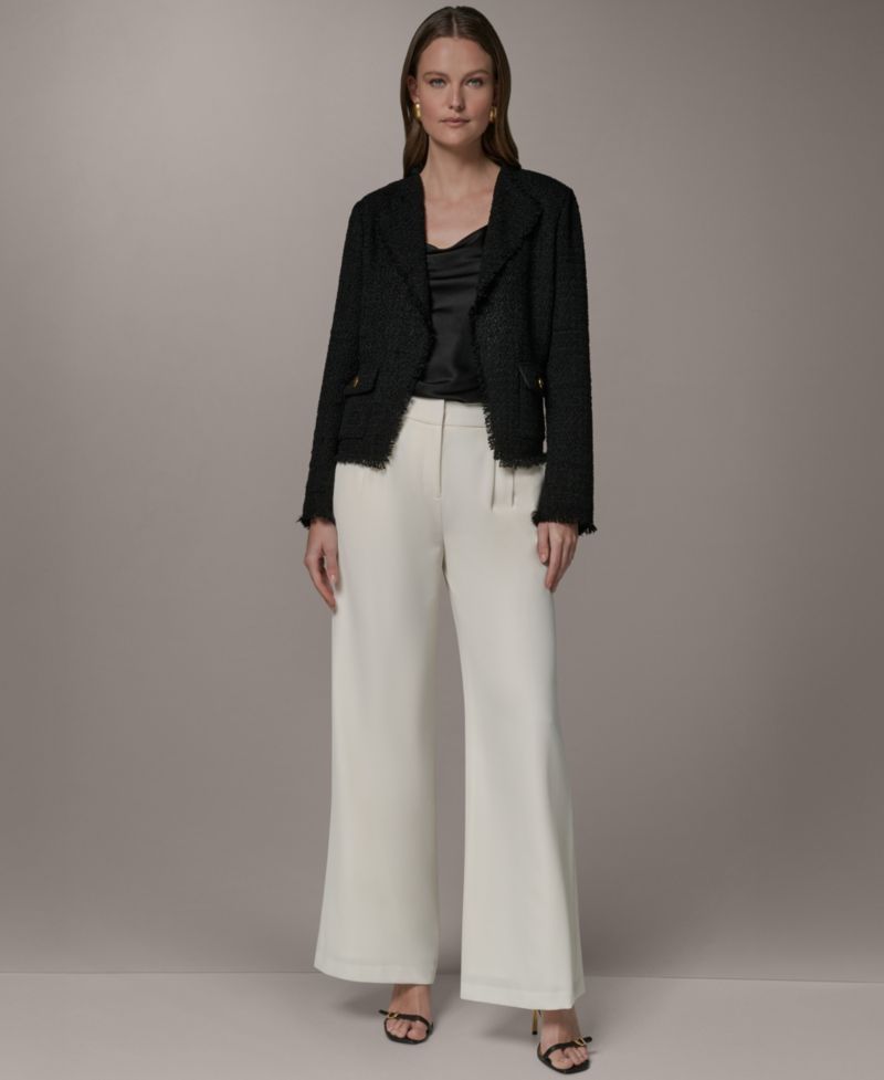 Petite Open-Front Long-Sleeve Jacket