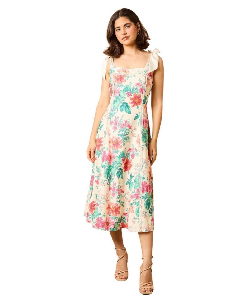 Women's Bow Strap Midi Prom Dress
