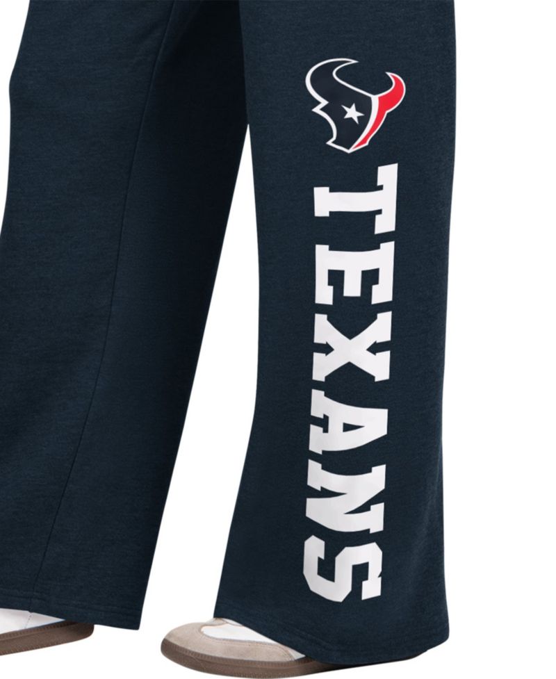 Women's Navy Houston Texans Field Wide Leg Sweatpants