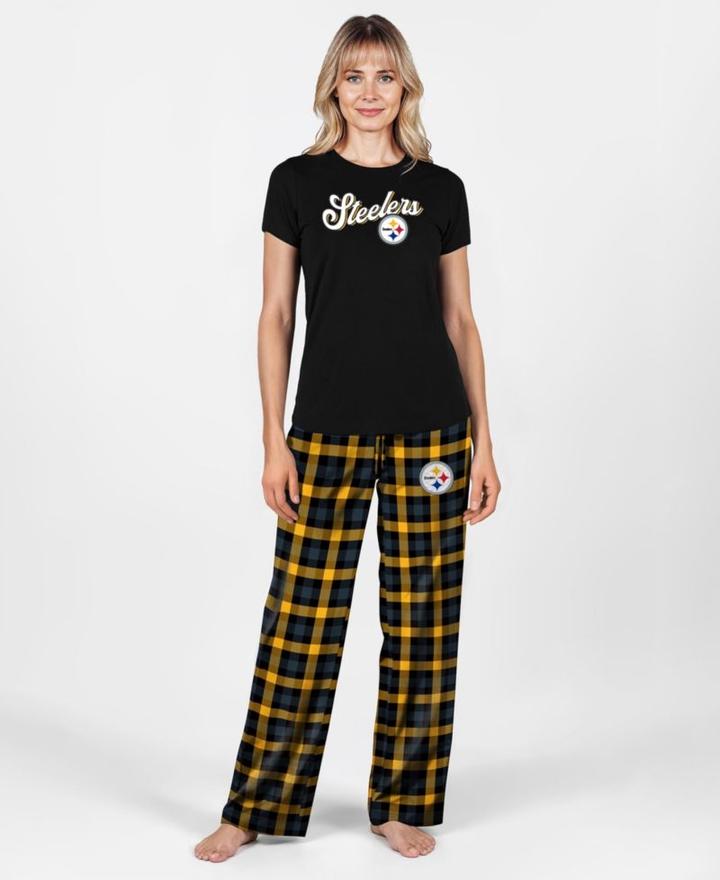 Women's Black Pittsburgh Steelers Highland Sleep Set