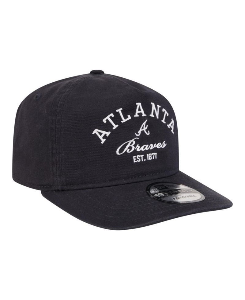 Men's Navy Atlanta Braves Stacked 19TWENTY Adjustable Hat