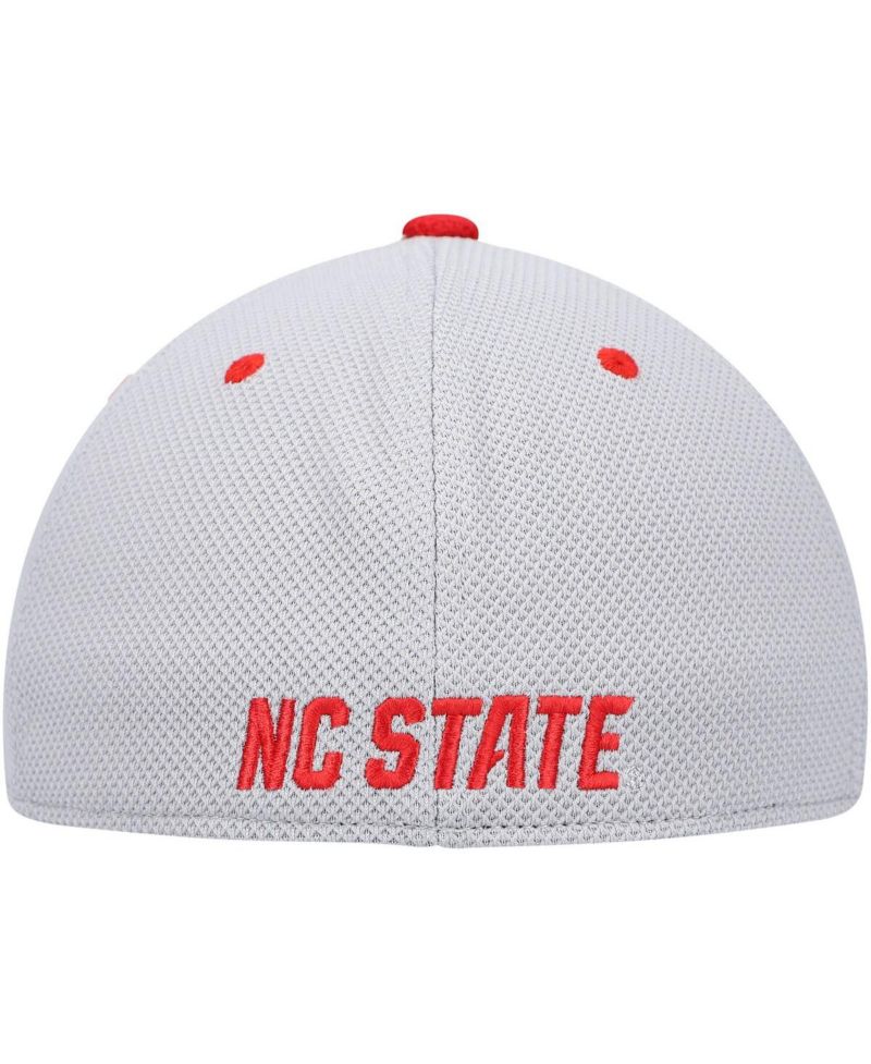 Men's Gray and Red NC State Wolfpack On-Field Baseball Fitted Hat