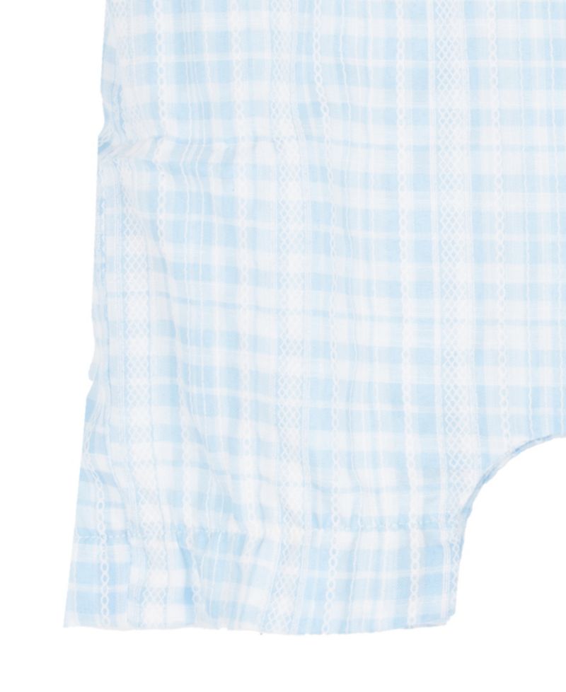 Baby Girls' Gingham Romper with Embroidery