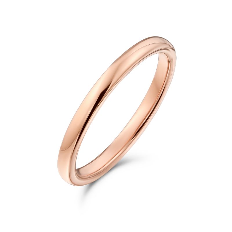 Thin 2MM Dome Wedding Band Ring Black Tone Titanium Comfort Fit