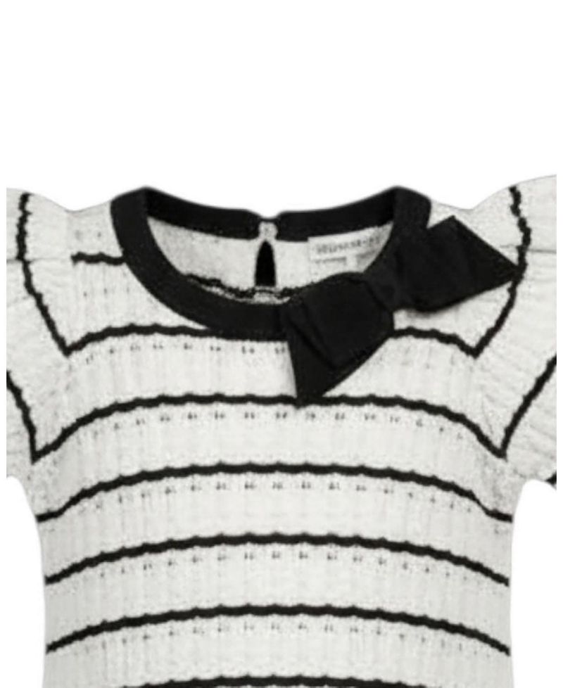 Little Girls (6 - 12) Organic Bow Detail Pointelle Sweater Dress