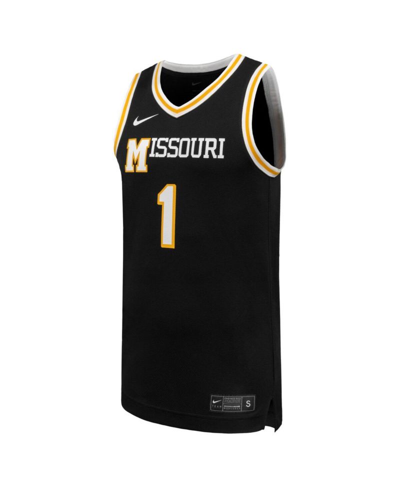 Men's 1 Black Missouri Tigers Replica Basketball Jersey