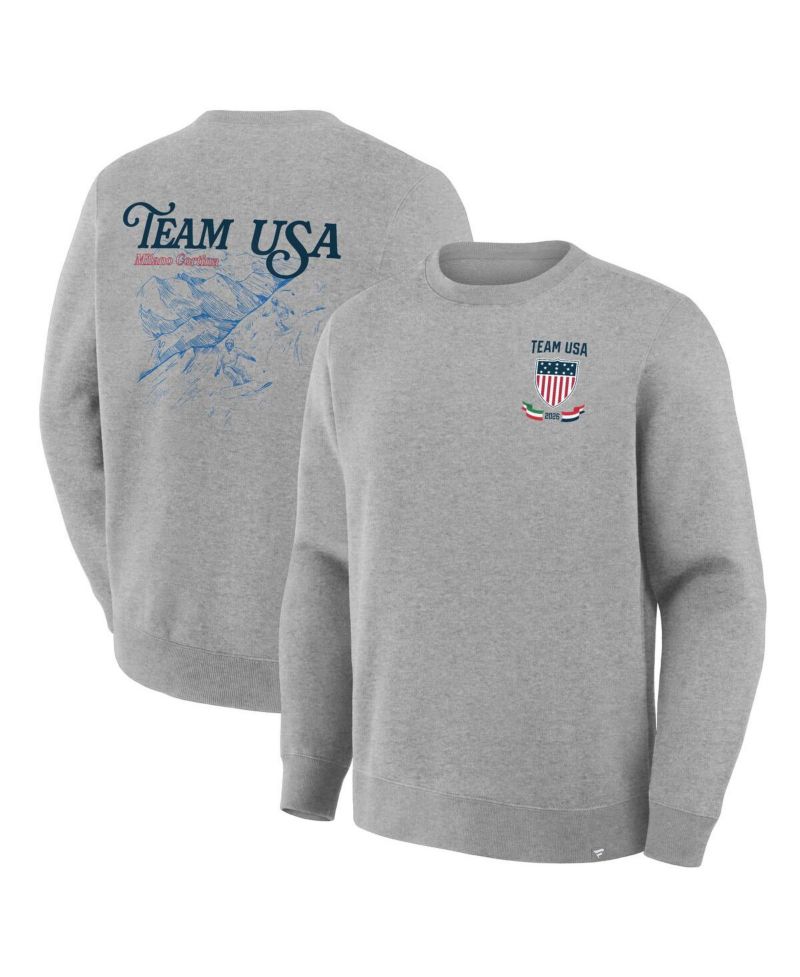 Men's Heather Gray Team USA Milano Cortina 2026 Winter Olympics Snowboarding Sweatshirt