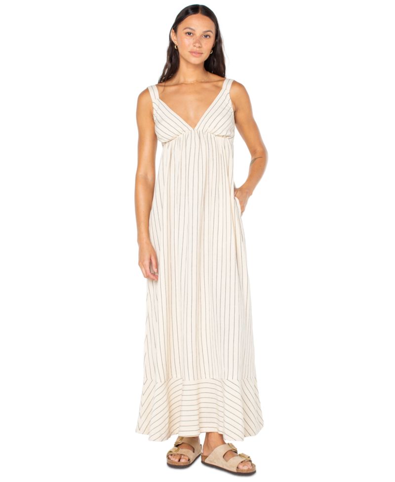 Women's Wilder Coast Striped V-Neck Tie-Back Maxi Dress