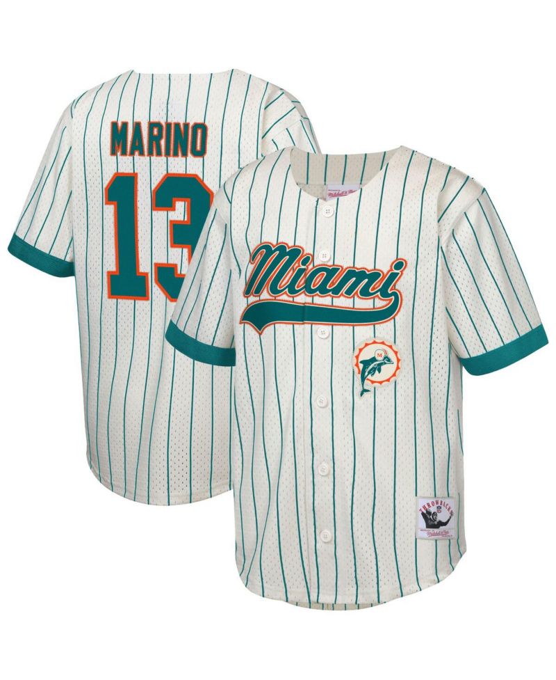 Big Boys and Girls Dan Marino Cream Miami Dolphins Retired Player Name & Number Baseball Jersey