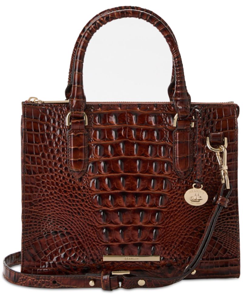 Anywhere Convertible Melbourne Embossed Small Leather Satchel Bag