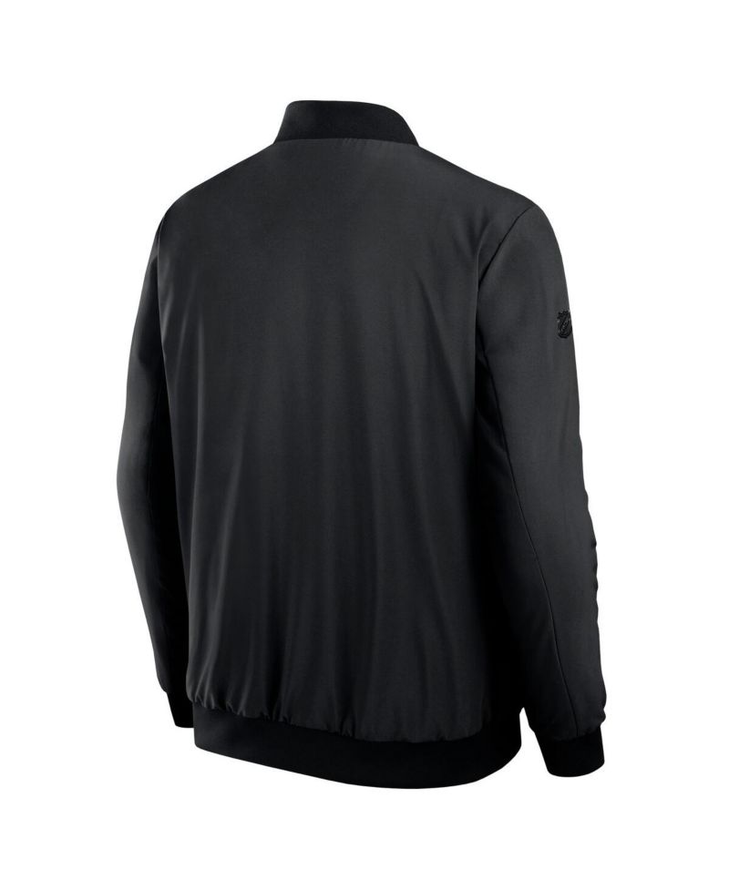 Men's Black Pittsburgh Penguins Authentic Pro Road Lightweight Full-Zip Bomber Jacket