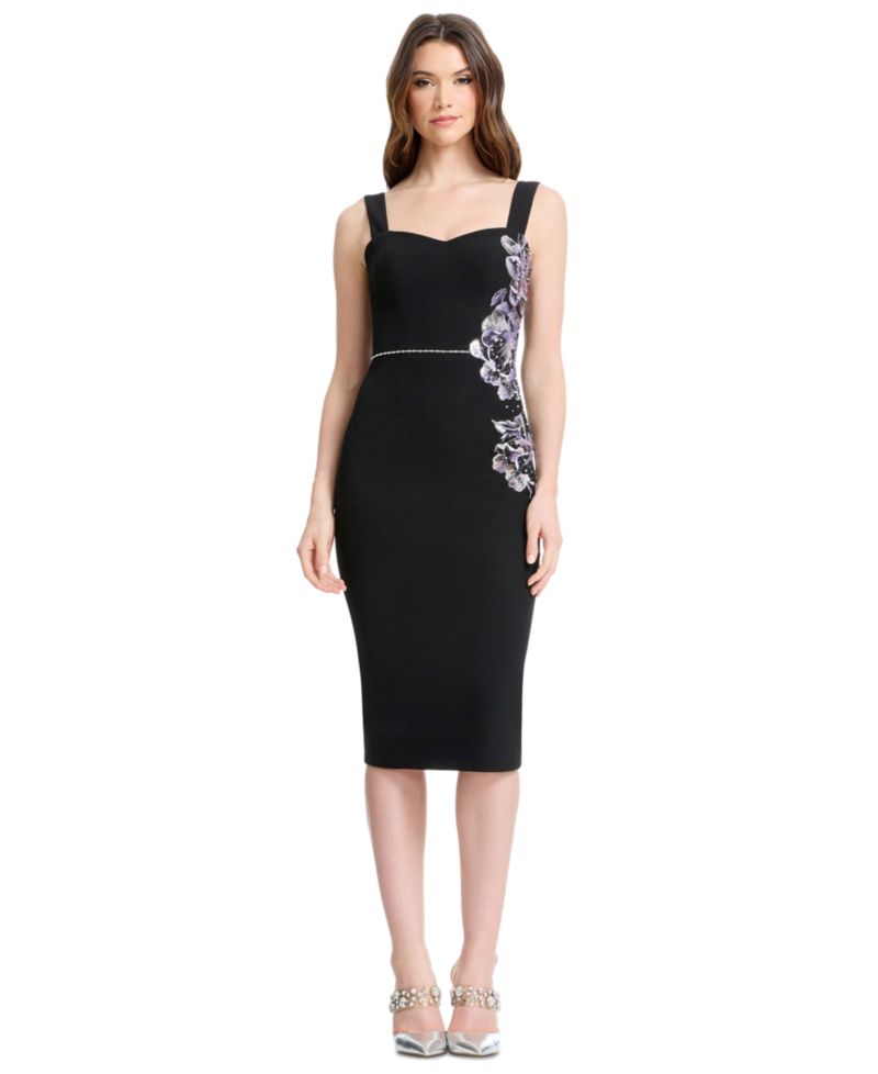 Women's Sweetheart Neck Midi Dress