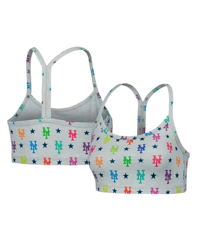 Women's Gray New York Mets TLC Rainbow Bra