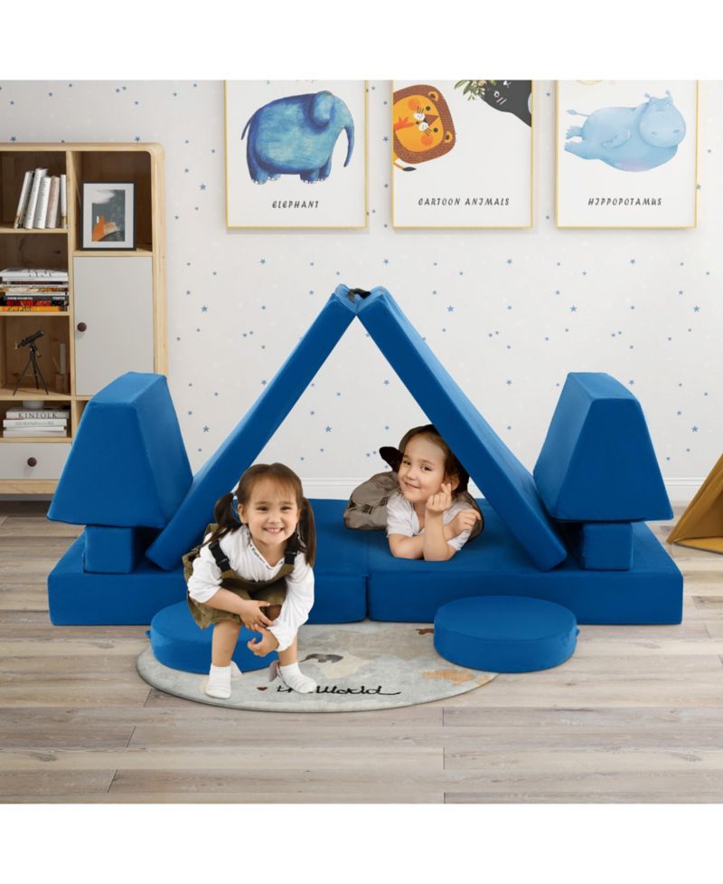 Kids Play Sofa Set Modular Convertible Foam Folding Couch Toddler