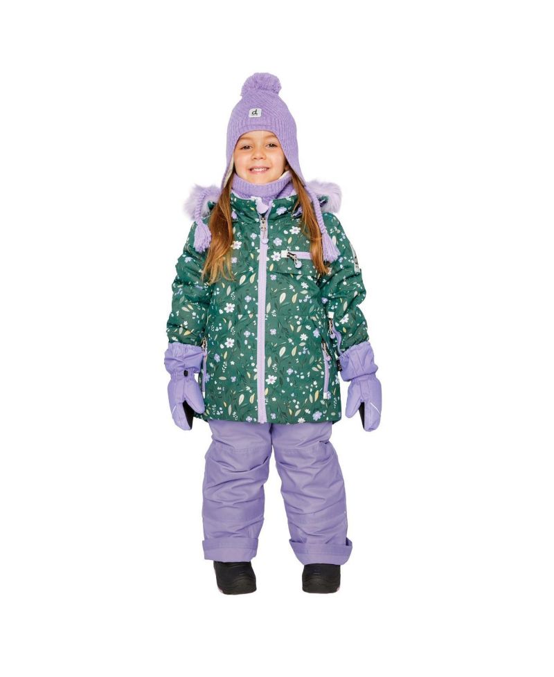 Little and Big Girl 6-16 Two Piece Play Snowsuit Mini Flower Print