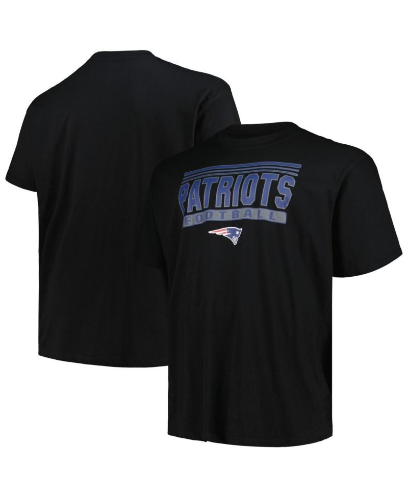 Men's Black New England Patriots Big & Tall Pop T-Shirt