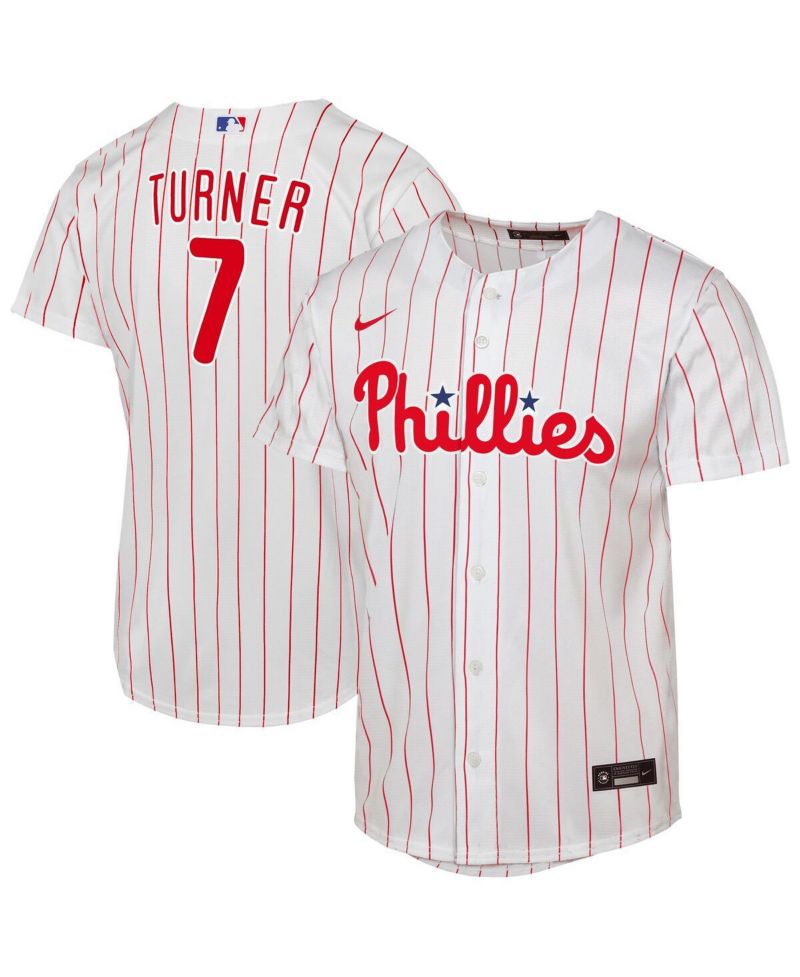 Big Boys and Girls White Trea Turner Philadelphia Phillies Home Replica Player Jersey