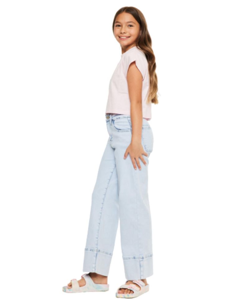 Big Girls USA Kassie High Rise Crop Wide Leg Jeans