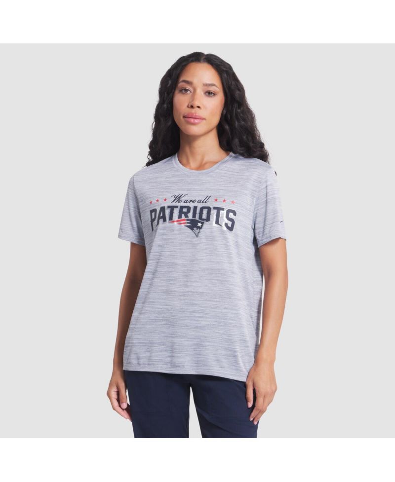 Women's Silver New England Patriots 2025 Rivalries Collection Sideline Velocity Dri-FIT T-Shirt