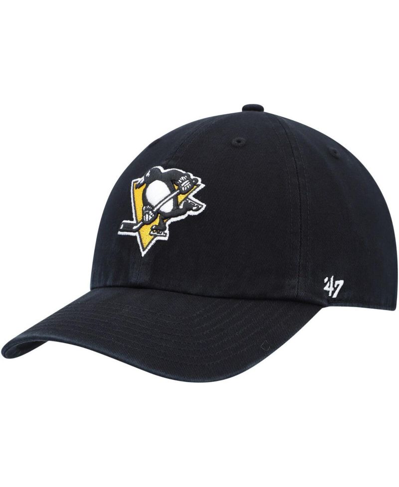 Men's Black Pittsburgh Penguins Team Clean Up Adjustable Hat