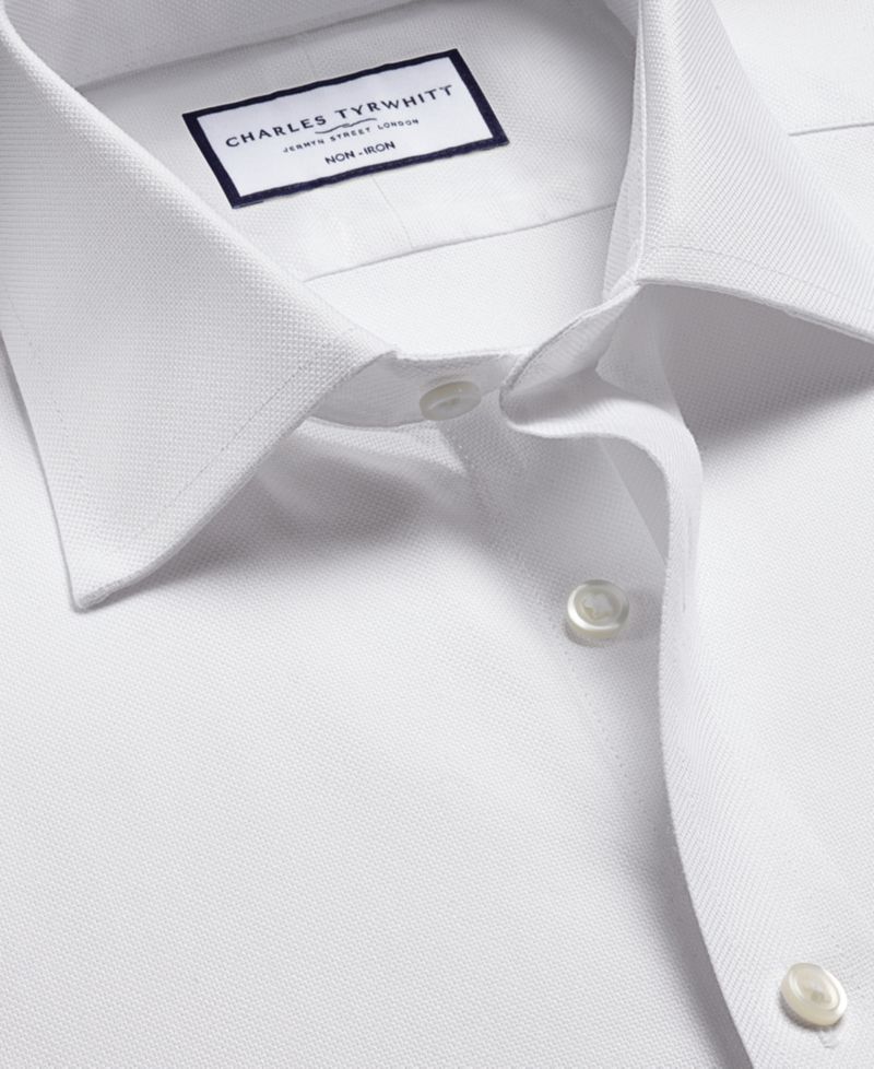 Мужская приталенная рубашка Royal Oxford Dress из негладкого материала