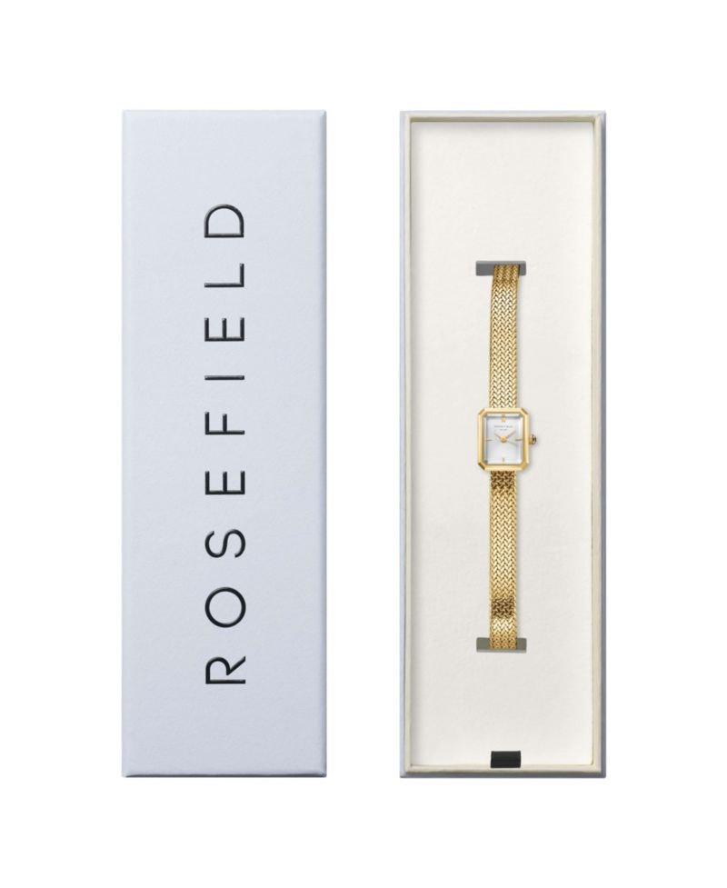 Mini Octagon Women's Gold Tone Stainless Bracelet Watch 18.5mm
