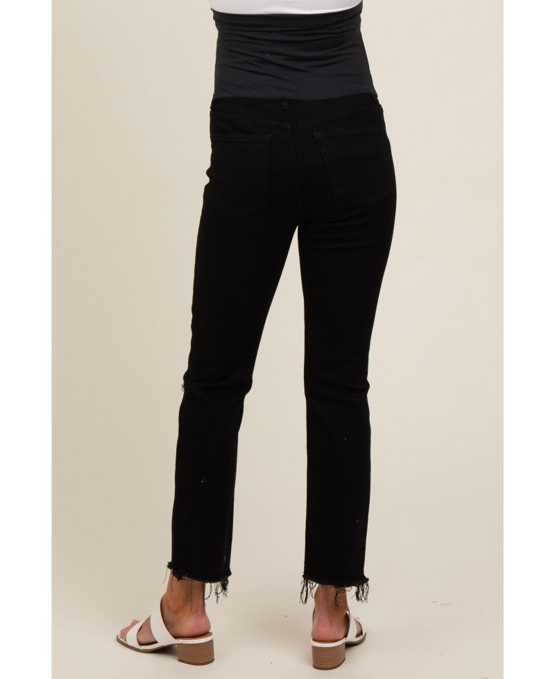 Women's Cut Hem Open Knee Straight Leg Jeans